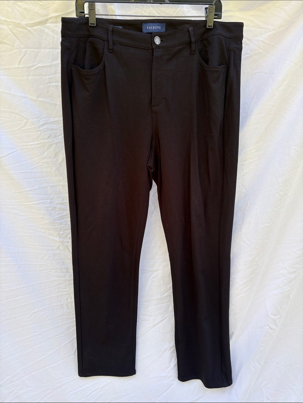 Talbots Black Straight-Leg Stretch Pants